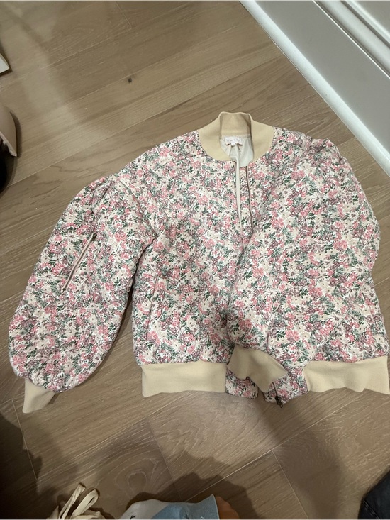 entro Jackets & Blazers - entro Pink Floral Quilted Bomber Jacket